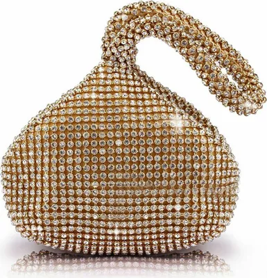 Produktbild von Neu AIJUN Dreieck Full Strass Damen Abend Clutch Bag Party Prom Hochzeit Geldbörse (Gold)