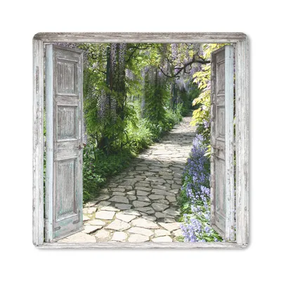 Produktbild von MuchoWow® Mauspad Mousepad Aussicht - Wald - Steine - Frühling 20x20 cm - Mousepads - Maus Mat - Pad - Mausunterlage - Desk Mat - Bureauartikeln