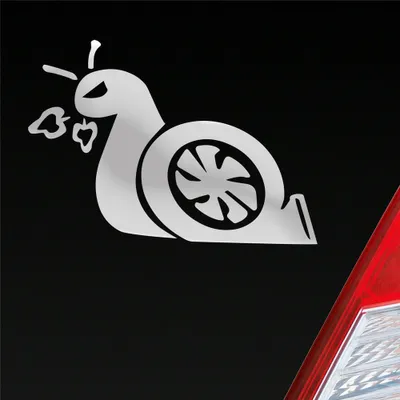 Produktbild von Auto Aufkleber Turboschnecke Schnecke Rennschnecke Race 12x8,5 cm Silber Sticker Heckscheibenaufkleber