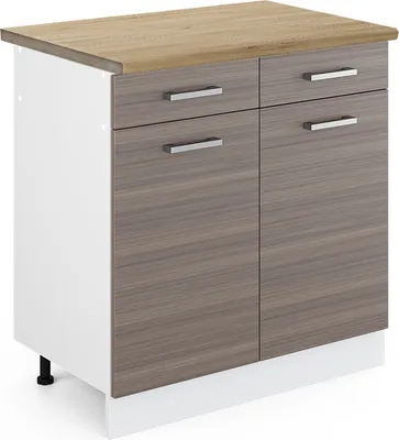 Produktbild von Küchenunterschrank Vicco R-Line Edelgrau 80 cm , AP Eiche, Model 46676