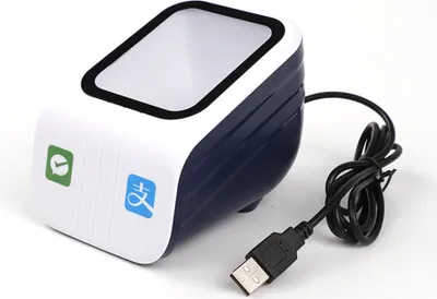 Zdjęcie produktu dla Biurkowy skaner kodów kreskowych QR, automatyczny czujnik, czytnik kodów kreskowych z dużym oknem, skaner kodów płatności mobilnych dla supermarketów, sklepów detalicznych i restauracji