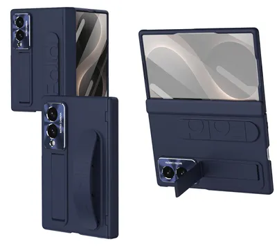 Produktbild von Hülle für Samsung Galaxy Z Fold 8 Armbandtasche mit Scharnierschutz, Eingebautem Displayschutz, Griff, Ständer Handyhülle Blau