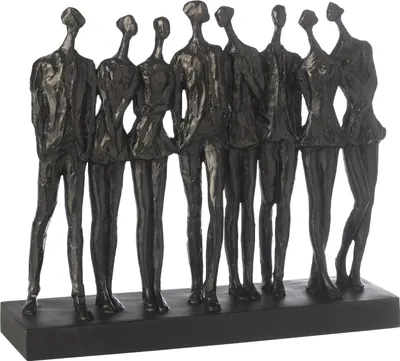 Produktbild von J-Line Figur Auf Fuß 8 Menschen Resin Schwarz Small
