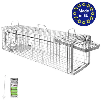 Produktbild von Petigi Tierfalle Lebendfalle für kleine bis mittelgroße Tiere wie Maus, Katze, Marder, Fuchs, Otter, Kaninchen, Modell: , Größe / Modell:Heavy 6 (120 x 34 x 34 cm)