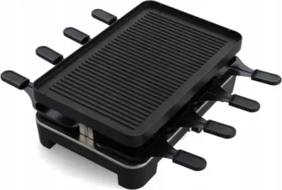 Productafbeelding van Mauviel 1830 Raclette Grill, antiaanbaklaag, 8 pannetjes, grillplaat, hoogwaardige tafelgrillset voor 8 personen