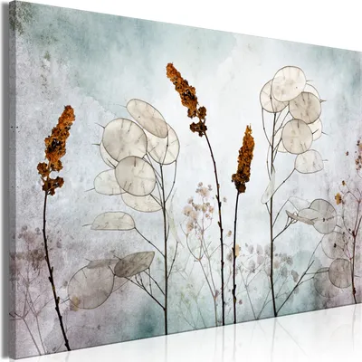 Image de Tableau moderne b-C-0811-b-a (120x80 cm) - 1 pièce Tableaux Photographie sur toile Photo Décoration murale Tableaux Impression artistique FEUILLE D'ARGENT NATURE