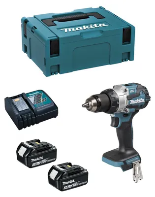Zdjęcie produktu dla Wiertarko-wkrętarka udarowa MAKITA DHP489RFJ (2 akumulatory 3,0 Ah + ładowarka DC18RC + zestaw MAKPAC 2)