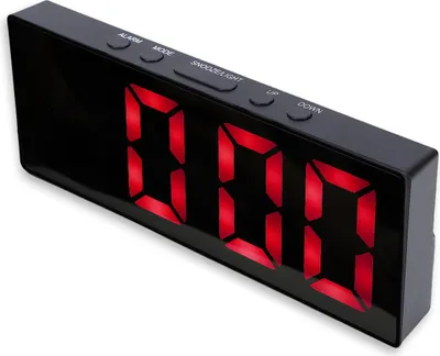 Obrázek produktu pro LED zrcadlový budík Digitální hodiny s 6,25palcovým displejem Záložní baterie Nastavitelná jasnost Dvojitý budík Funkce odložení pro ložnici Kancelář