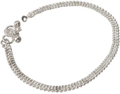 Produktbild von Indisches Bollywood Fußkettchen, Orientalische Fußkette mit Glöckchen - Modell 7, Silber-Farben, Metall, 25*0,5 cm, Fußketten & Bauchketten