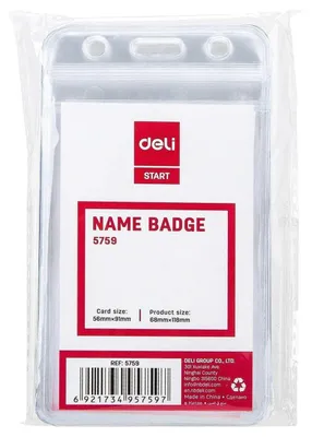 Image de Badge vertical avec cordon 70 x 105 mm, lot de 10