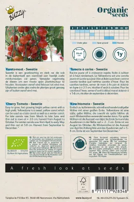 Obrázek produktu pro Buzzy Organic Tomato Sweetie -semínka - Ca 0,1 gr | Buzzy_92834