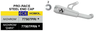 Immagine prodotto di Marmitta Slip-On ARROW omologata Pro-Race nichrom per Kawasaki Z 1100/Z 1100 SE