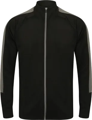 Produktbild von Finden+Hales LV871 | Herren Jacke Adults Knitted Tracksuit Top - Farbe: Black/Gunmetal Grey - Größe: L
