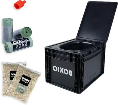 Produktbild von Portable Toilet mit Trockenschaltung für Camping und unterwegs - 40 x 30 x 28 cm
