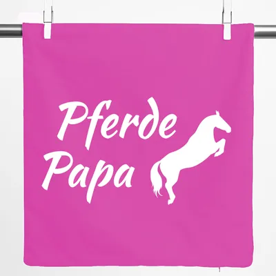 Produktbild von Huuraa Kissenbezug Pferdepapa Silhouette 40x40cm Fuchsia Baumwolle Dekokissenbezug Geschenkidee