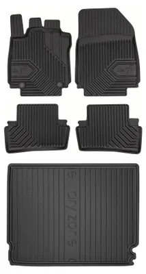 Productafbeelding van Rubberen automatten + kofferbakmat voor Renault Clio IV 2012-2020 (stationwagen) – 4-delig, zwart, op maat – Wielganizator