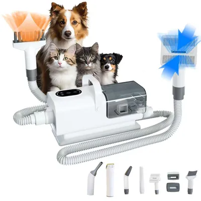 Produktbild von Hund Grooming Set 5 in 1 mit Schermaschine, leiser Fellpflege Staubsauger, 7 Stufen Einstellung & 3.5L Behälter für stressfreie Haustierpflege