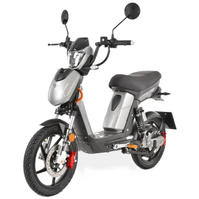 Produktbild von HECHT Betis Mofa Roller Akku mit Straßenzulassung | bis 45 km/h | Silber | 40 km | 48 V 12 Ah