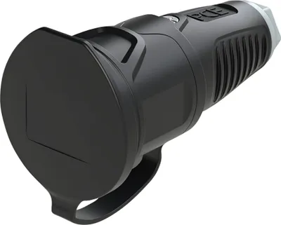 Obrázek produktu pro PCE gumová zásuvka s ochranným kontaktem Taurus2, s krytem, černá/šedá