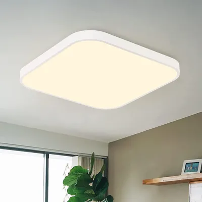 Produktbild von ZMH Deckenlampe LED Deckenleuchte Schlafzimmer Schlafzimmerlampe Flach 27cm Küchenlampe Warmweiß Badezimmerlampe Flurlampe Eckig Badlampe 19W für Flur