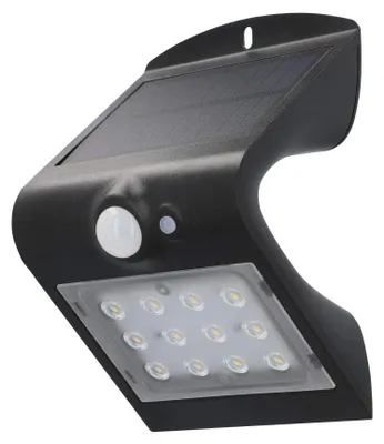 Solar-LED-Wandleuchte 1,5W 220lm 4000K IP65 schwarz