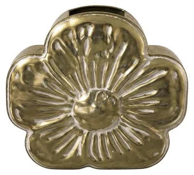 Produktbild von Goldfarbene Metallvase für Blumen, 39 x 14 x 36,5 cm