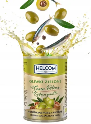 Produktbild von Helcom Grüne Oliven mit Sardellenpaste gefüllt, 300 ml