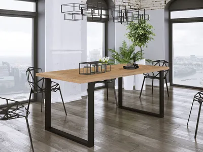 Obrázek produktu pro Jídelní stůl 185x67 cm IZMIR - dub lancelot / černý