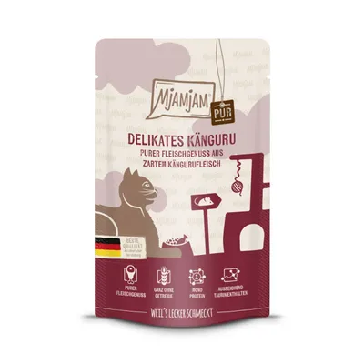Produktbild von MjAMjAM Quetschie Purer Fleischgenuss - Lamm pur, Adult, jede Rasse, Lamm, 125 g, Getreidefrei