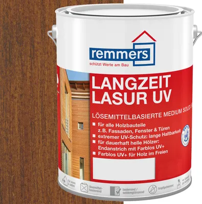 Zdjęcie produktu dla Remmers Lazura długotrwała UV uniwersalna do drewna na zewnątrz wiadro 2,5 l orzech włoski