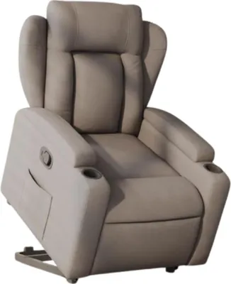 Zdjęcie produktu dla Fotel relaksacyjny do wstawania 94 x 77 x 100 cm tkanina taupe