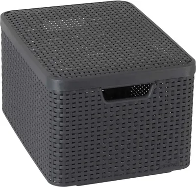 Obrázek produktu pro Curver Style L, Úložný koš, Šedá, Ratan, Jednobarevný, Koupelna, Ložnice, Obývací pokoj, 445 mm