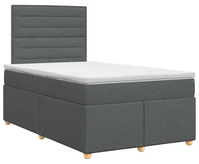 Obrázok produktu pre vidaXL Box spring posteľ s matracom tmavosivá 120 x 200 cm látka