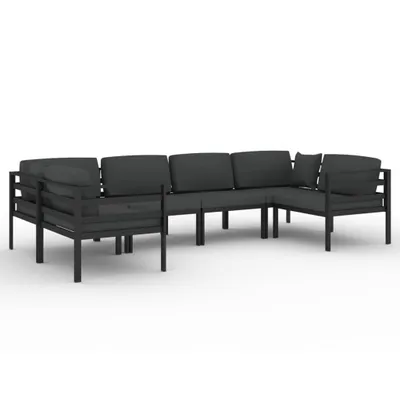 Immagine prodotto di vidaXL Set da giardino 6 pezzi con cuscini in alluminio antracite