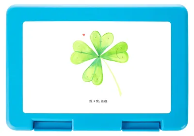 Produktbild von Mr. & Mrs. Panda Bento Box Blume Kleeblatt - Weiß - Geschenk, Glück, Brot Aufbewahrungsbox, Umzug, Snackbox, Lunchbox, Bentobox, Neuer Job, Glücksbringer, Vorratsbehälter
