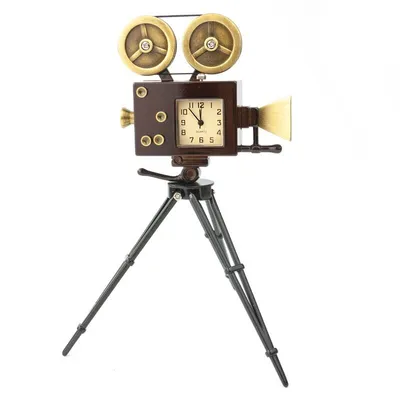 Produktbild von Designer Tischuhr Filmkamera aus Metall