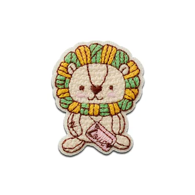 Produktbild von Mono-Quick Löwe mit Wolle Tier - Aufnäher, Bügelbild, Aufbügler, Applikationen, Patches, Flicken, zum aufbügeln, Größe: 5 x 4 cm