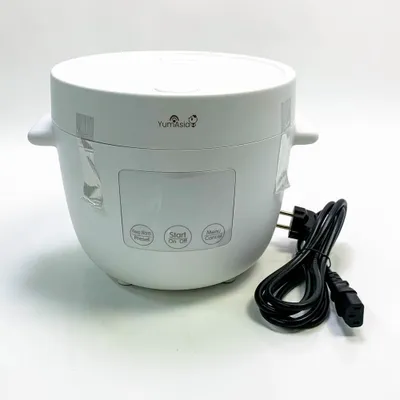 Image de Yum Asia Tsuki Mini-cuiseur à riz avec bol en céramique Shinsei (2,5 tasses, 0,45 litre), 5 fonctions de cuisson du riz, 2 fonctions multicooker, affichage LED caché, 220-240 V (Blanc galet)