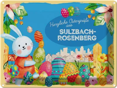 Produktbild von vianmo Blechschild 30x40 cm Ostern Ostergrüße SULZBACH-ROSENBERG Gruß