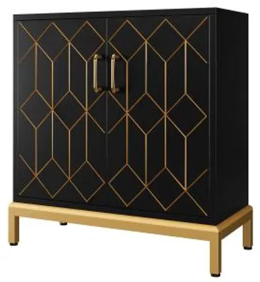Produktbild von Sideboard Mehrzweckschrank Aufbewahrungsschrank Beistellschrank mit Türen in Schwarz