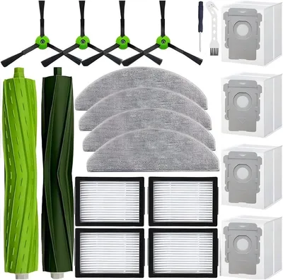 Productafbeelding van PolkaHome® 20-delige vervangingsset geschikt voor iRobot Roomba Combo i3+ i5 i5+ j5 j5+ – 2 hoofdborstels, 4 zijborstels, 4 HEPA-filters, 4