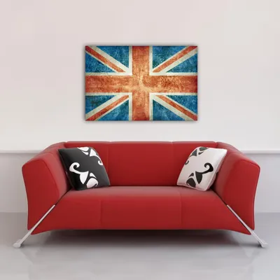 Image de Union Jack - Drapeaux de pays vintage - Impression d'affiches - Taille 91,5x61 cm