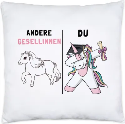 Produktbild von Andere Gesellinnen Du Kissen Inkl. Füllung Pferd Einhorn Geschenkidee Lustig Ausbildung Berufsschule