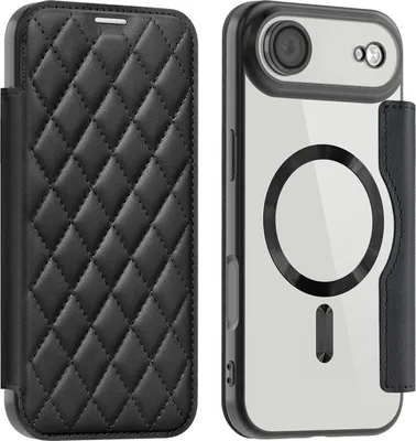 Produktbild von Für Apple iPhone 17 Air 360 Grad Full Body Magsafe RFID Anti Datenklau Kunst Leder Hülle Tasche Schwarz