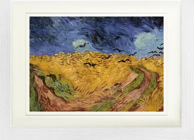 Produktbild von Vincent Van Gogh Gerahmtes Bild Mit Edlem Passepartout | Wand-Bilder | Im Bilderrahmen - Weizenfeld Mit Raben, 1890 (30 x 40 cm)