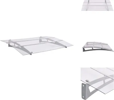 Imagen del producto de vidaXL. Alero para puerta, color plateado y transparente, 120x90 cm, policarbonato - Toldos