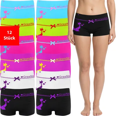Produktbild von Panty Damen Pantys Mikrofaser 6er & 12er Pack Unterwäsche Hipster Slips bunt - S/M 12 Stück
