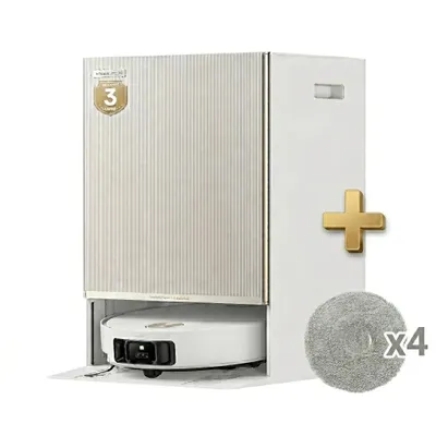Produktbild von Dreame Matrix 10 Ultra Roboter Staubsauger und Bodenwischer,30kPa,Mehrfach-Moppschaltung,KI-Hindernisvermeidung,Anti-Tangle,100℃ Selbstreinigung,Weiß