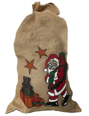 Produktbild von Riffelmacher Nikolaus Jutesack 80 x 50 cm "Weihnachtsmann" 19411 | Natur