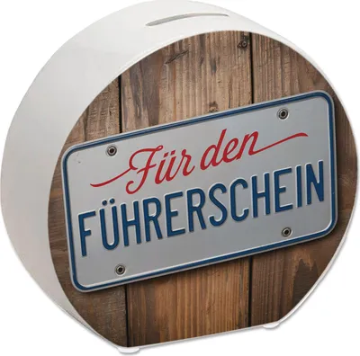 Produktbild von Für den Führerschein Spardose als Nummernschild